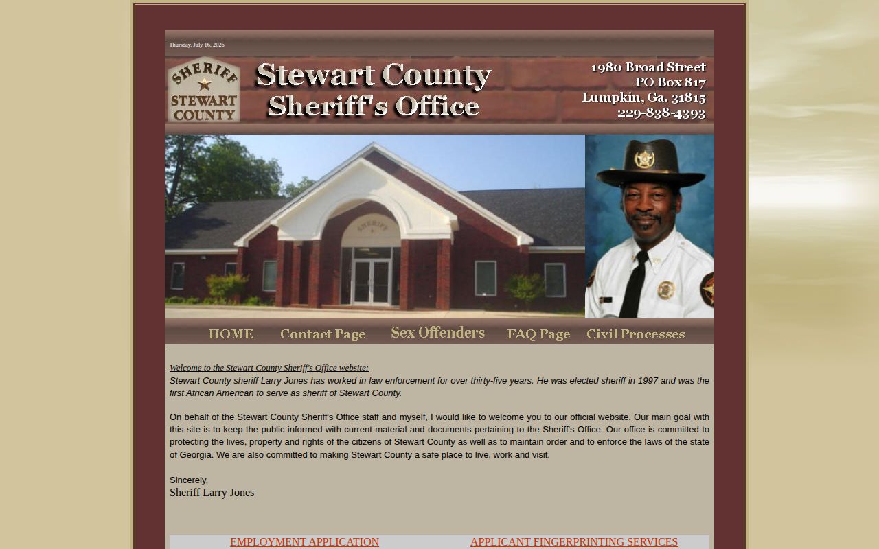 Stewart County Sheriff's Office official homepage