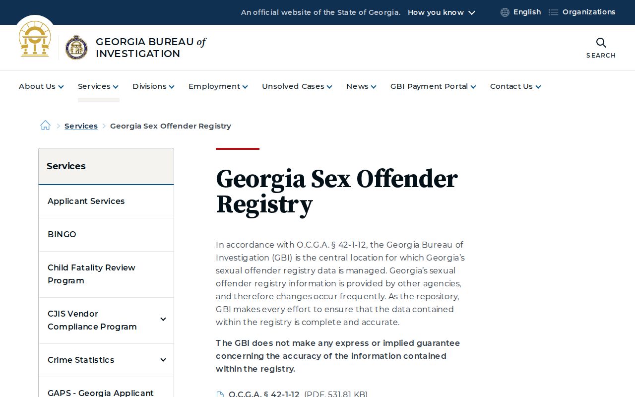 Stewart County release mugshots GBI registry service